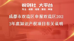 成都市雙流區(qū)申報雙流區(qū)2023年度知識產(chǎn)權(quán)項目有關(guān)說明獎補(bǔ)政策