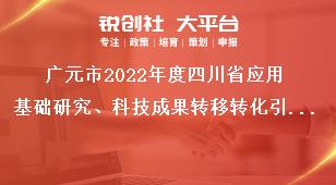 廣元市2022年度四川省應用基礎研究、科技成果轉移轉化引導計劃項目的申報指南獎補政策