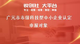 廣元市市級科技型中小企業認定申報對象獎補政策