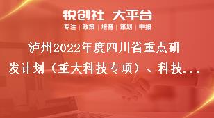 瀘州2022年度四川省重點(diǎn)研發(fā)計(jì)劃（重大科技專(zhuān)項(xiàng)）、科技創(chuàng)新基地（平臺(tái)）和 人才計(jì)劃項(xiàng)目的相關(guān)要求獎(jiǎng)補(bǔ)政策
