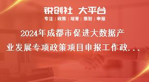 2024年成都市促進大數據產業發展專項政策項目申報工作政策和咨詢獎補政策