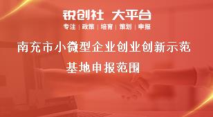 南充市小微型企業創業創新示范基地申報范圍獎補政策