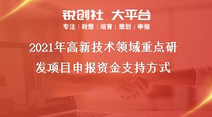2021年高新技術(shù)領(lǐng)域重點研發(fā)項目申報資金支持方式獎補政策