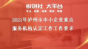 2021年瀘州市中小企業(yè)重點服務機構認定工作工作要求獎補政策