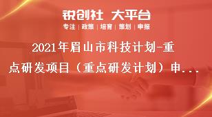 2021年眉山市科技計劃-重點研發項目（重點研發計劃）申報材料獎補政策