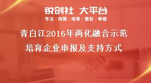 青白江2016年兩化融合示范培育企業(yè)申報及支持方式獎補(bǔ)政策