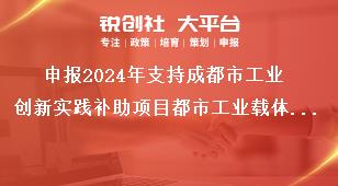 申報2024年支持成都市工業(yè)創(chuàng)新實踐補助項目都市工業(yè)載體公共配套設施補助項目獎補政策