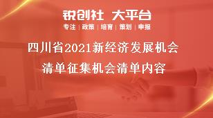 四川省2021新經(jīng)濟發(fā)展機會清單征集機會清單內(nèi)容獎補政策