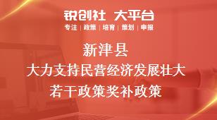 新津縣大力支持民營經濟發(fā)展壯大若干政策相關配套獎補政策