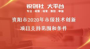 資陽市2020年市級技術(shù)創(chuàng)新項目支持范圍和條件獎補政策